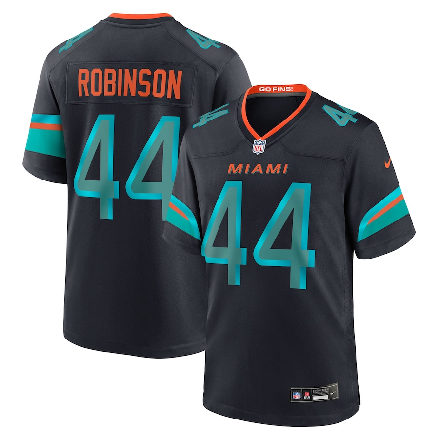 Men Miami Dolphins #44 Robinson Nike 2025 Blue Limited Nike NFL Jersey